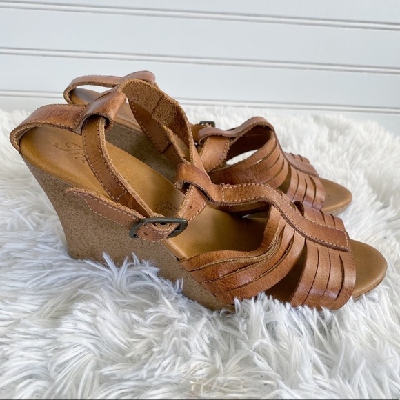 Leather Wedge Sandals Size 7 - Picture 5 of 12